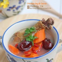 腊鸡腿胡萝卜红枣枸杞汤的做法[图]