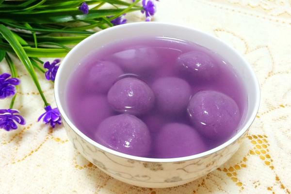 紫薯豆沙汤圆