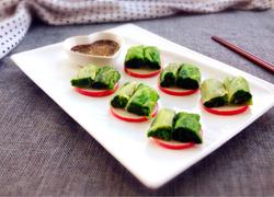 蒸鱼豉油菠菜卷