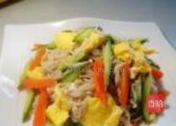 金针菇黄瓜炒鸡蛋的做法图解14