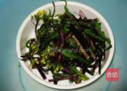 红菜苔炒腊肉的做法图解3