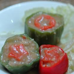 胡萝卜肉米青椒盅的做法[图]