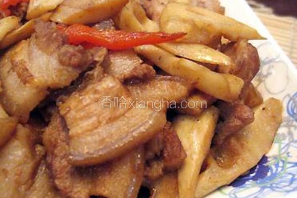 五花肉炒笋尖