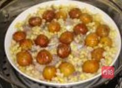 绿豆板栗蒸排骨的做法图解6