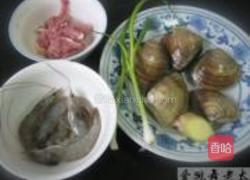 鲜虾肉糜嵌文蛤的做法图解1