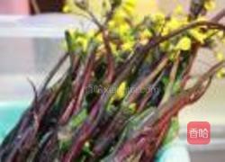 蒜炒红菜苔的做法图解1