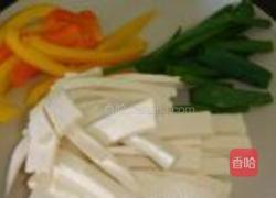 蚝油滑炒豆腐鸡肉的做法图解3