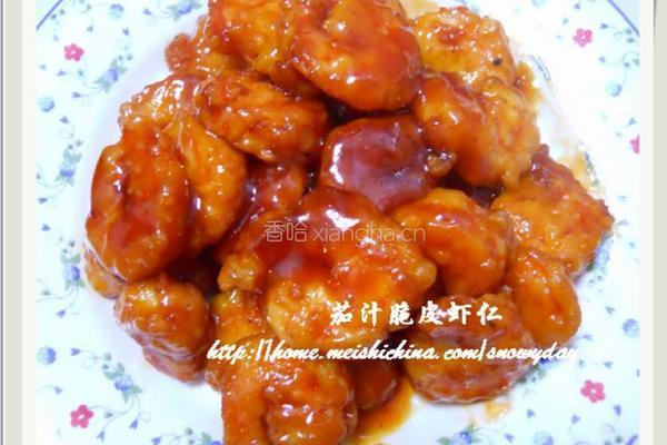 护眼明目番茄酱:活血化瘀醋:解毒食材用料茄汁脆皮虾仁的做法1