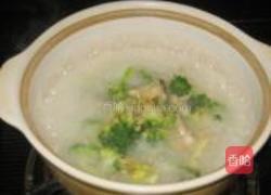 西兰花蛤蜊粥的做法图解6