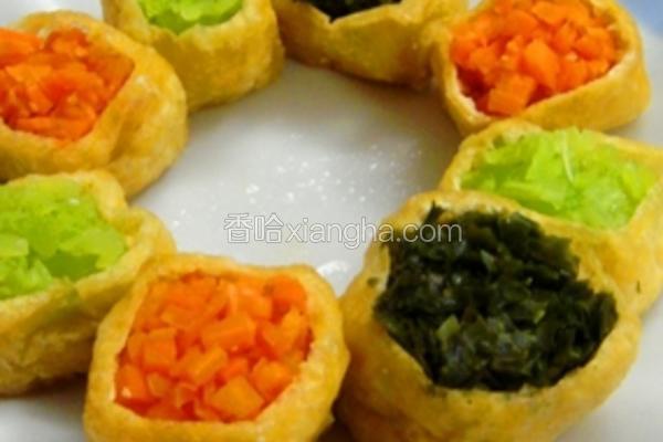 豆腐雕鱼彩蔬盅