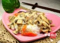 奶油蘑菇鸡肉饭的做法图解13