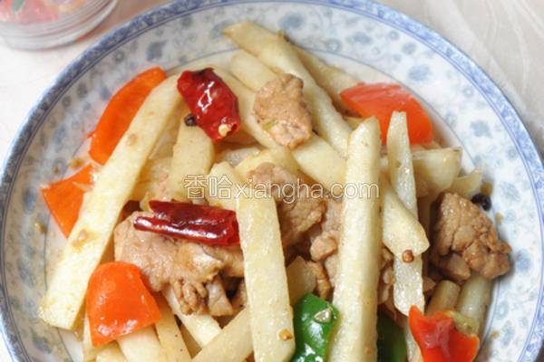 凉薯炒嫩肉片