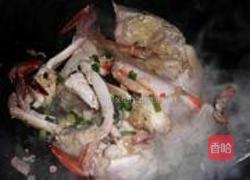 葱爆大海蟹的做法图解5