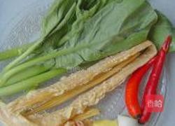 腐竹海米燒芥藍(lán)的做法圖解1