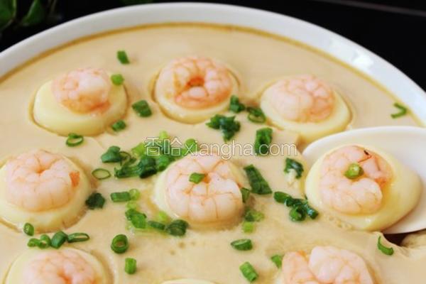 虾仁鸡蛋蒸豆腐