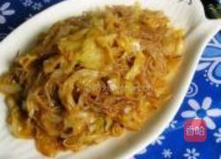 虾油炒粉丝卷心菜的做法图解12