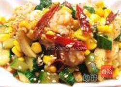 香辣黄瓜玉米虾仁的做法图解5