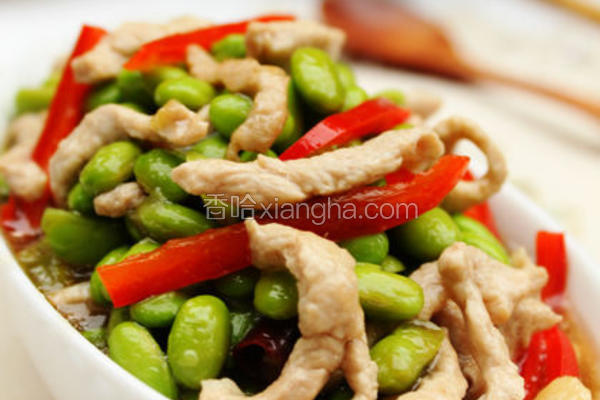 毛豆炒肉丝