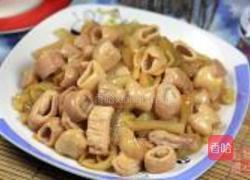 酸菜炒大肠的做法图解8