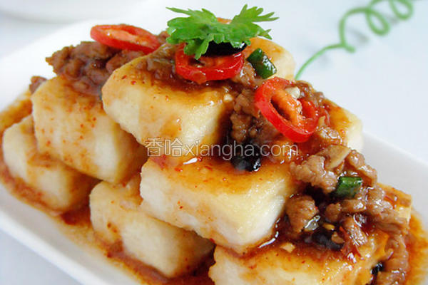 香辣肉末酱豆腐