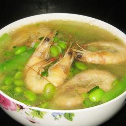 鲜虾丝瓜毛豆汤的做法[图]