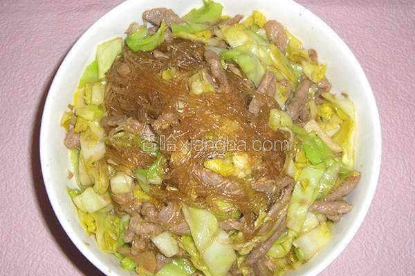 圆白菜粉丝炒肉