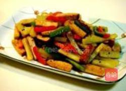 黑椒香干炒笋条的做法图解16