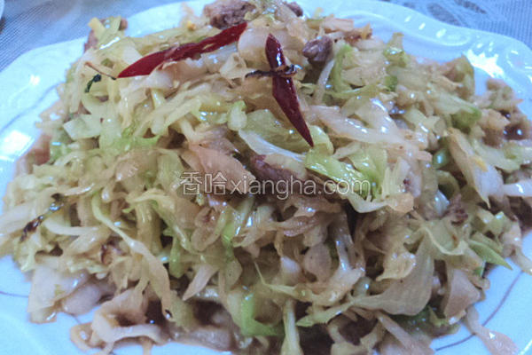 肉丝炒圆白菜
