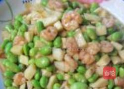 虾仁茭白炒毛豆的做法图解12