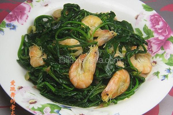 菠菜炒白虾