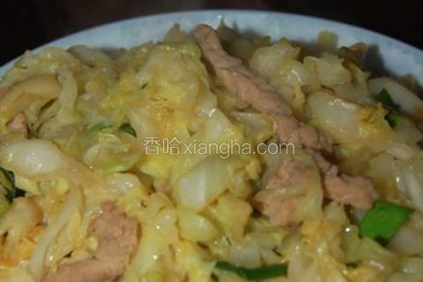 肉丝炒包菜