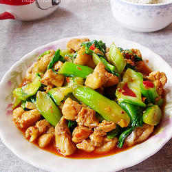 菜薹炒鸡肉的做法[图]