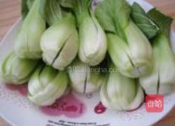 蚝油青菜蘑菇的做法图解3