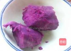 紫薯糯米豆沙饼的做法图解1