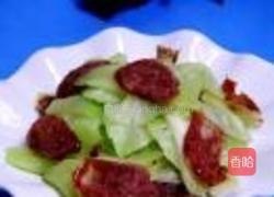 腊肠炒莴笋的做法图解6