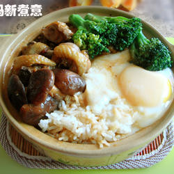 香菇滑鸡煲仔饭的做法[图]
