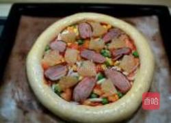 菠萝烤鸭厚匹萨的做法图解18