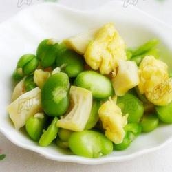 蚕豆米春笋炒蛋的做法[图]