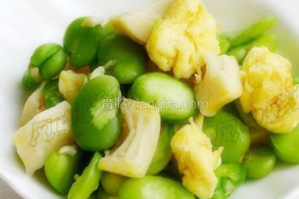 蚕豆米春笋炒蛋