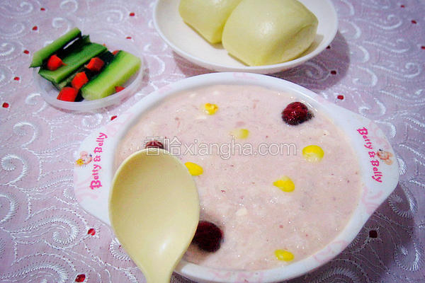 豆沙牛奶粥