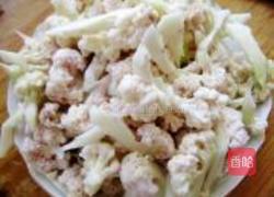 菜花炒饼的做法图解1