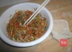 用馄饨皮做春卷的做法图解2