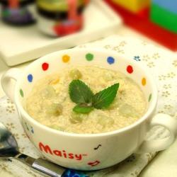 薄荷凤鸡丝瓜麦片粥的做法[图]