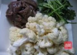 菜花烧猪肝的做法图解2