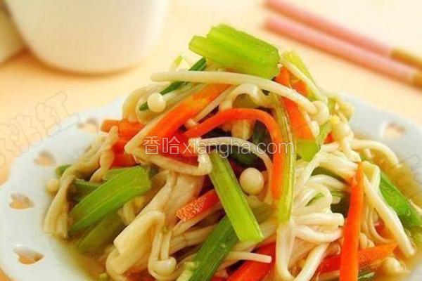 凉拌芹菜金针菇