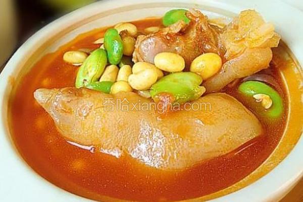 茄汁黄豆炖猪蹄