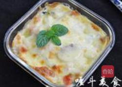 西兰花蘑菇焗饭的做法图解7