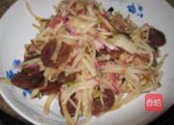 水萝卜炒腊肠的做法图解7