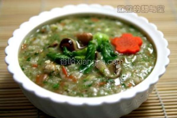 什锦鸡茸菜粥