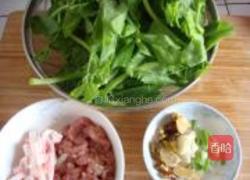 碗豆尖炒肉的做法图解1